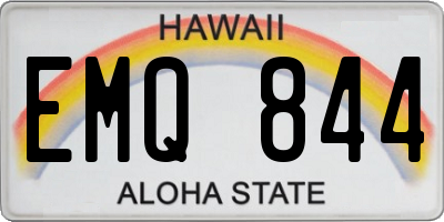 HI license plate EMQ844