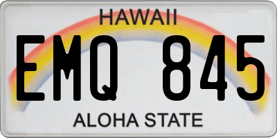 HI license plate EMQ845