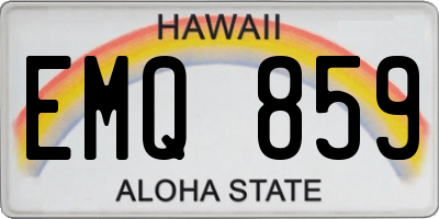 HI license plate EMQ859