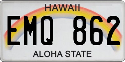 HI license plate EMQ862