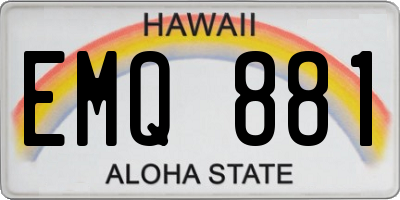 HI license plate EMQ881