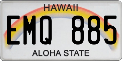 HI license plate EMQ885
