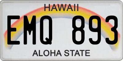HI license plate EMQ893