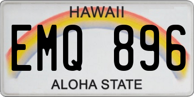HI license plate EMQ896