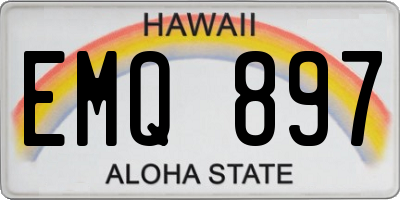 HI license plate EMQ897