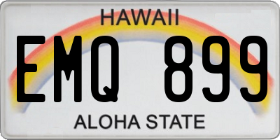 HI license plate EMQ899
