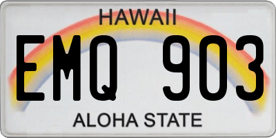 HI license plate EMQ903