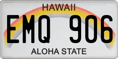 HI license plate EMQ906