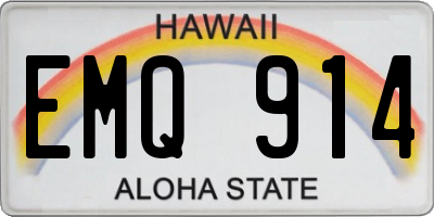HI license plate EMQ914
