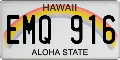 HI license plate EMQ916
