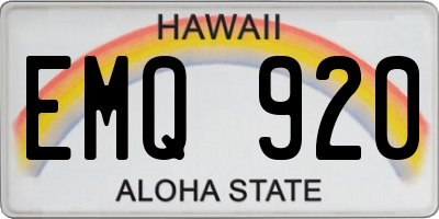 HI license plate EMQ920