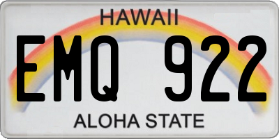 HI license plate EMQ922