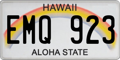HI license plate EMQ923