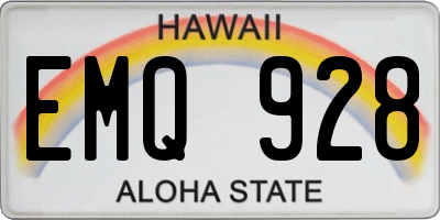 HI license plate EMQ928