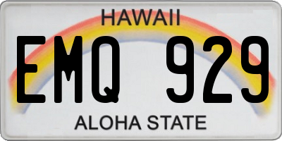 HI license plate EMQ929