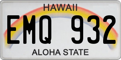 HI license plate EMQ932