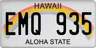 HI license plate EMQ935