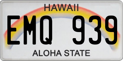 HI license plate EMQ939