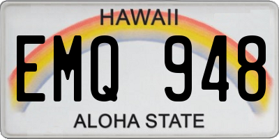 HI license plate EMQ948