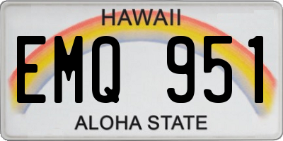 HI license plate EMQ951