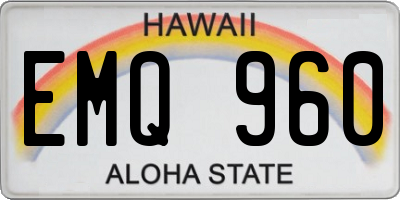 HI license plate EMQ960