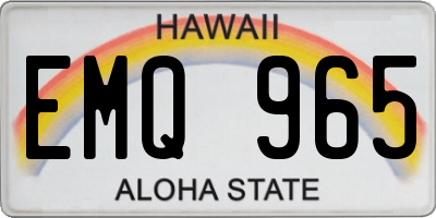 HI license plate EMQ965