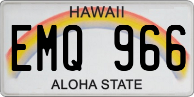 HI license plate EMQ966