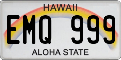 HI license plate EMQ999