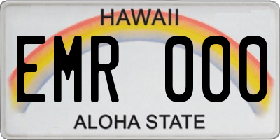 HI license plate EMR000