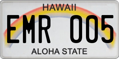 HI license plate EMR005
