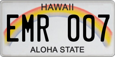 HI license plate EMR007
