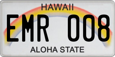 HI license plate EMR008