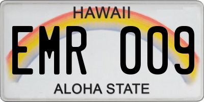 HI license plate EMR009