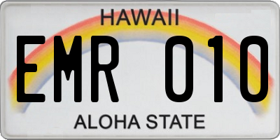 HI license plate EMR010