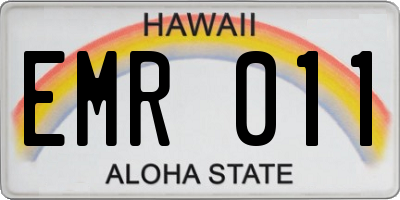 HI license plate EMR011