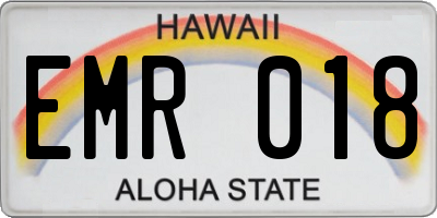 HI license plate EMR018