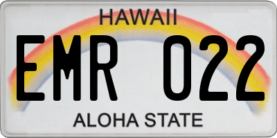 HI license plate EMR022