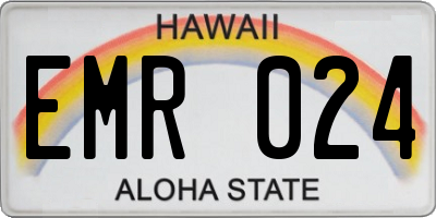 HI license plate EMR024