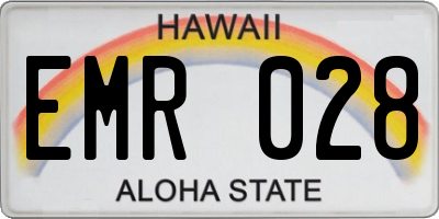 HI license plate EMR028