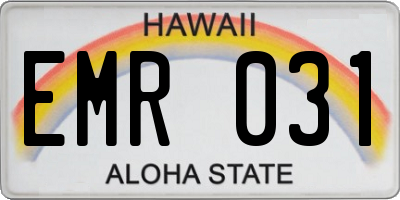 HI license plate EMR031