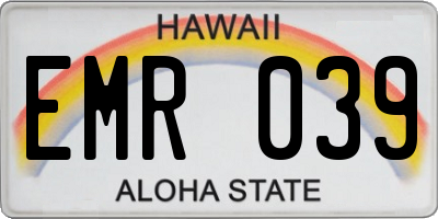 HI license plate EMR039