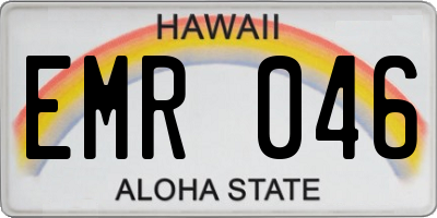 HI license plate EMR046