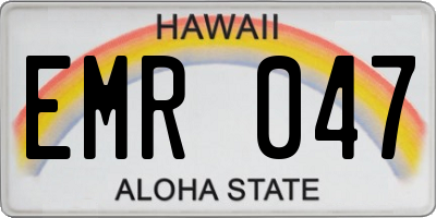 HI license plate EMR047