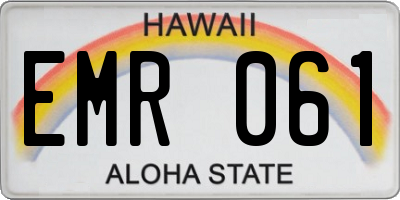 HI license plate EMR061