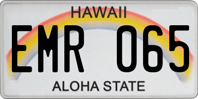 HI license plate EMR065