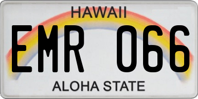 HI license plate EMR066