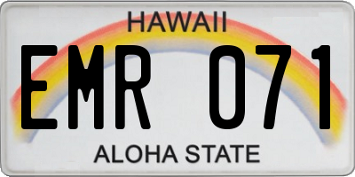 HI license plate EMR071