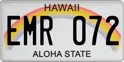 HI license plate EMR072