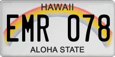 HI license plate EMR078