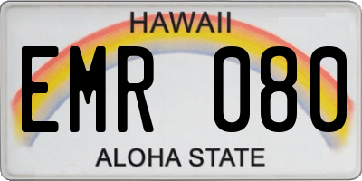 HI license plate EMR080